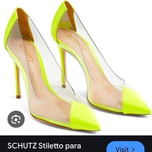 SCHUTZ Women's Neon Yellow Stiletto Heels